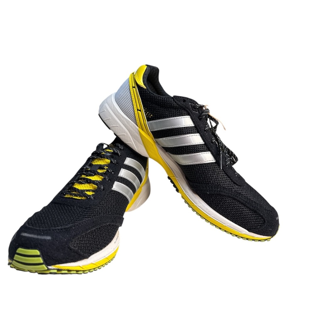 Adidas Adizero Adios OG Running Shoes Core Black Yellow Silver Size 9.5 Sneakers